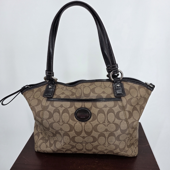 Coach Signature Peyton F19816 Brown Tote Shoulder Bag - Picture 1 of 11